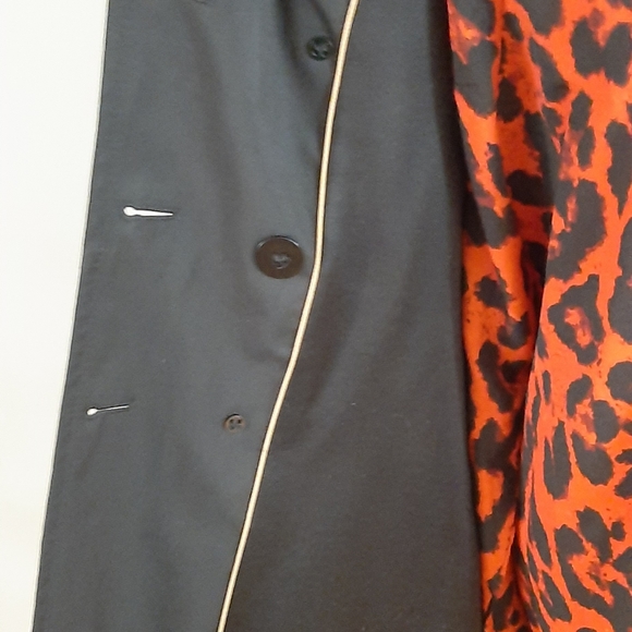 Womens long Black DKNY Trench coat size small l - Picture 6 of 8